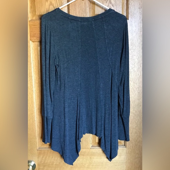 Simply Vera Wang Simply Breathe Dark Grey Long Sleeve Top L - Picture 3 of 6